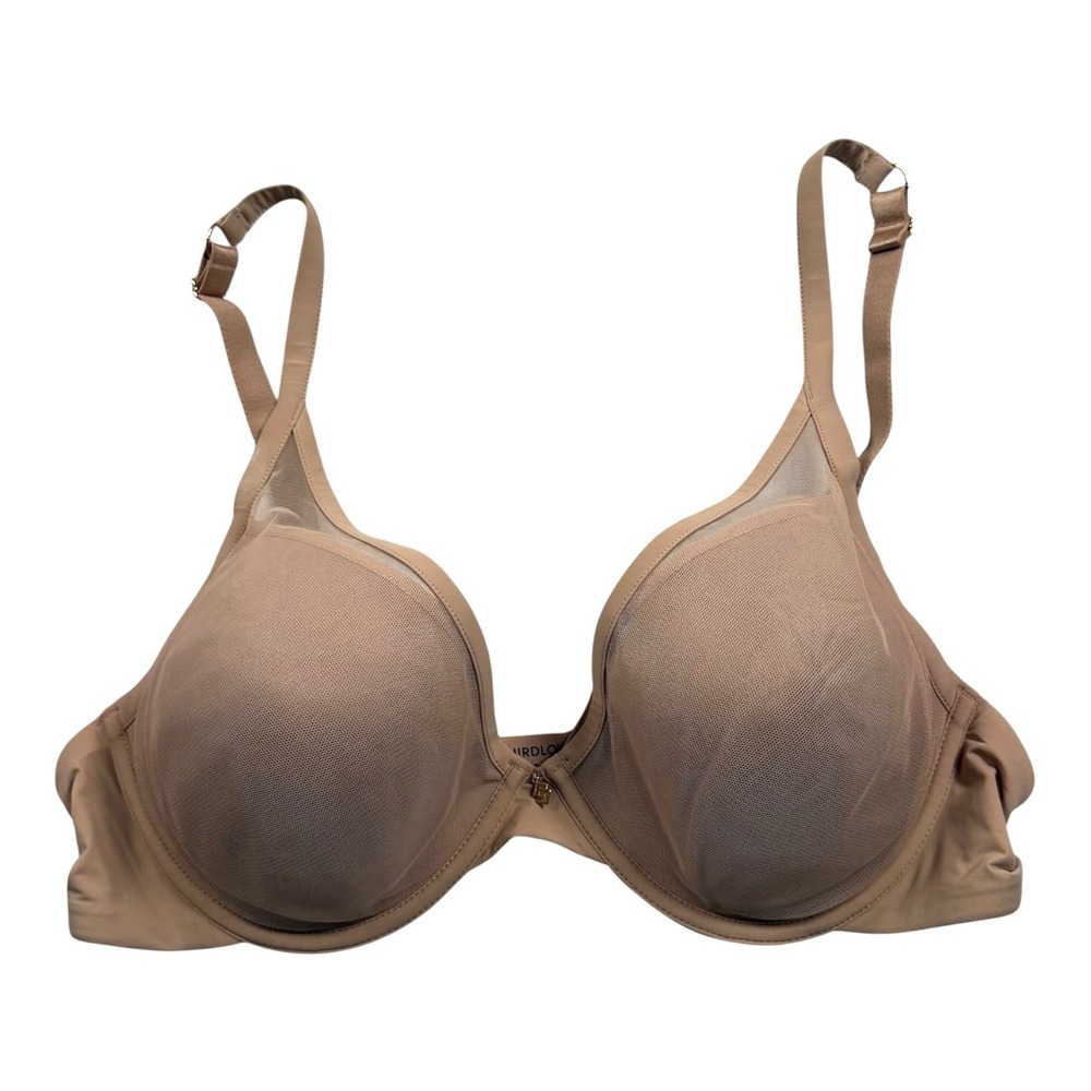 ThirdLove 24/7 Classic Contour Plunge Bra Womens 38C Taupe Mesh Underwire